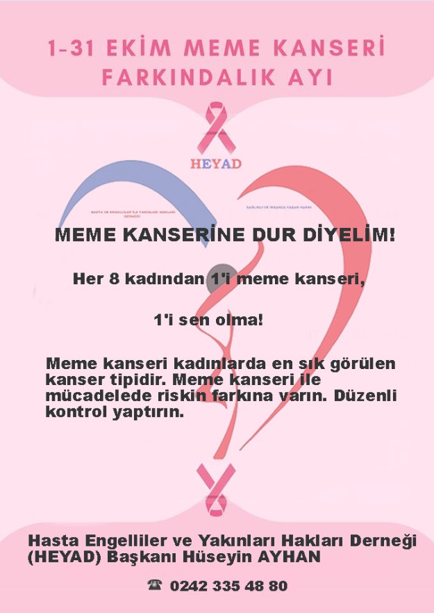 01-31 EKİM MEME KANSERİ FARKINDALIK AYI!